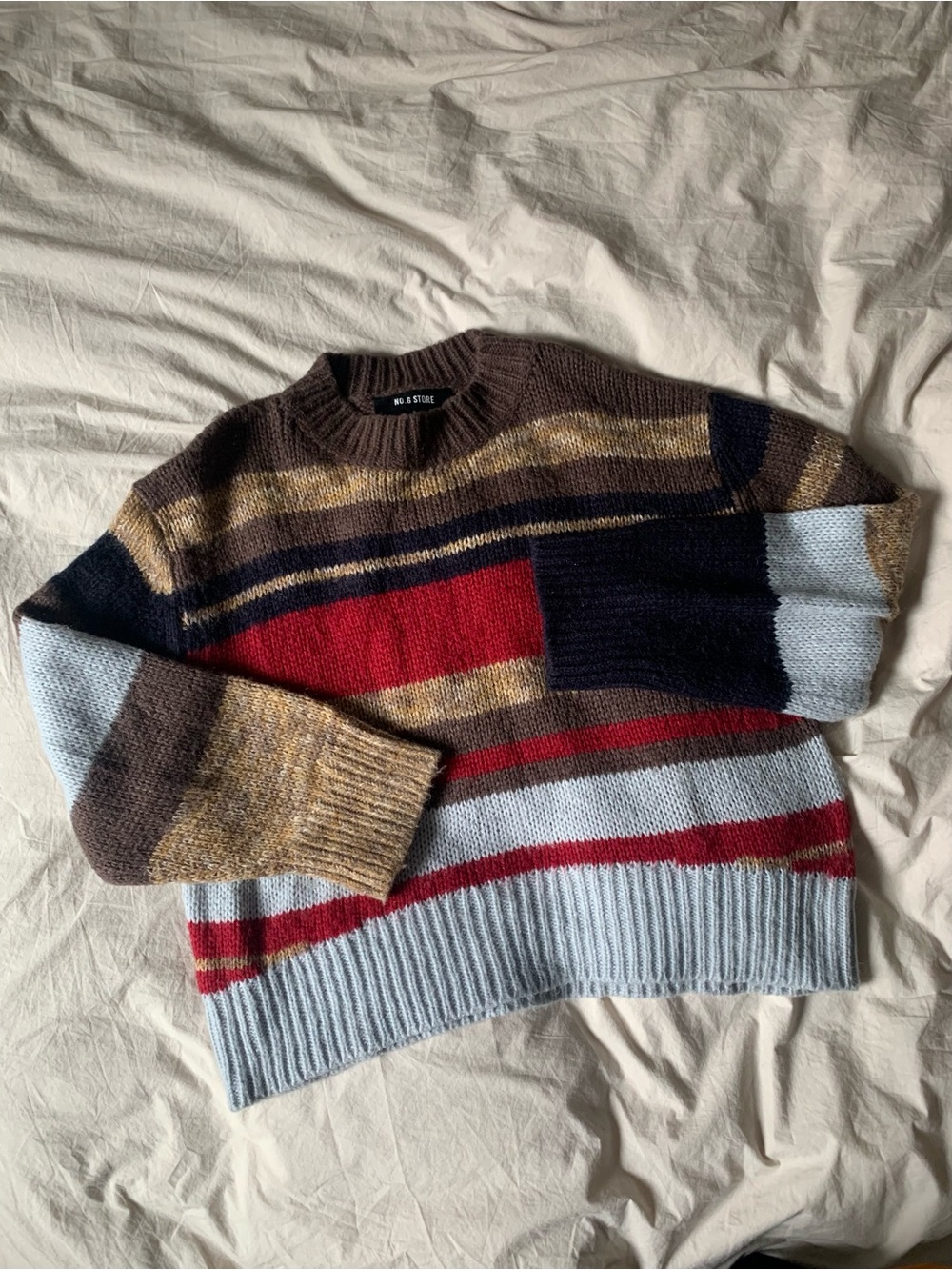 NO. 6 STORE Striped Mohair Blend Sweater - Picture 2 of 5